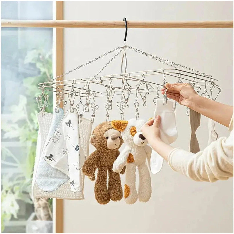 Shimoyama Stainless Steel Foldable Laundry Hanger (22 Pegs) – MINIMARU