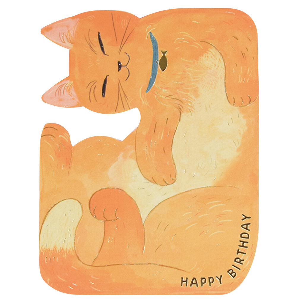 Greeting Life Birthday Cat Card - Brown Cat