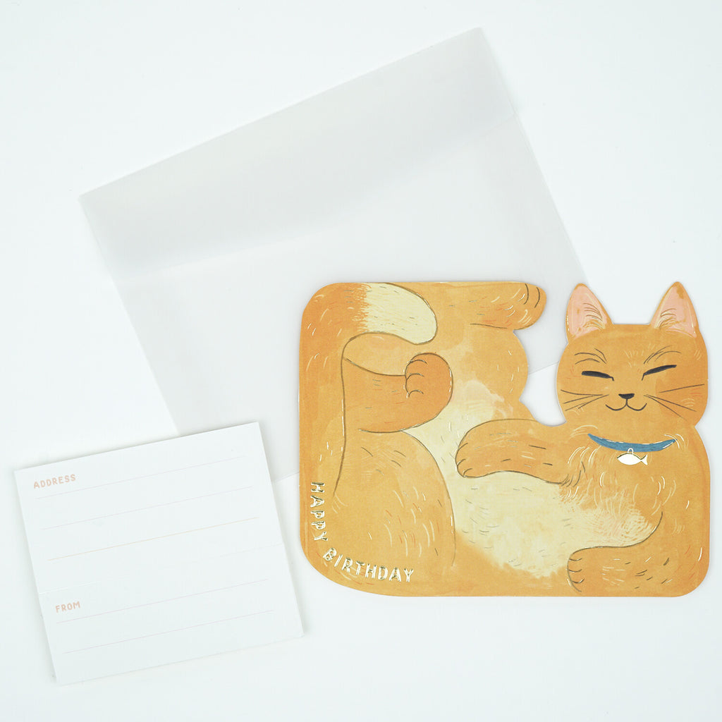 Greeting Life Birthday Cat Card - Brown Cat