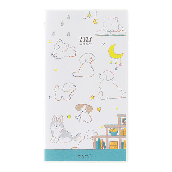 Midori Pocket Diary B6 Slim Dog 2027