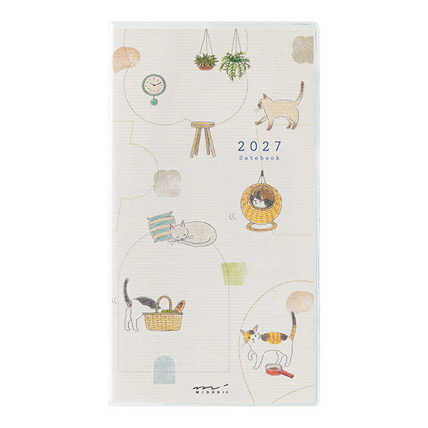 Midori Pocket Diary B6 Slim Cat 2027