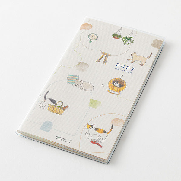 Midori Pocket Diary B6 Slim Cat 2027