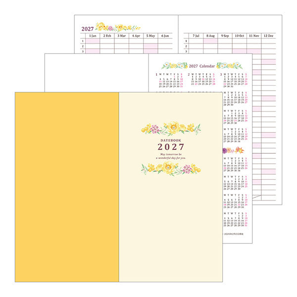 Midori Pocket Diary B6 Slim Country Time Flower 2027