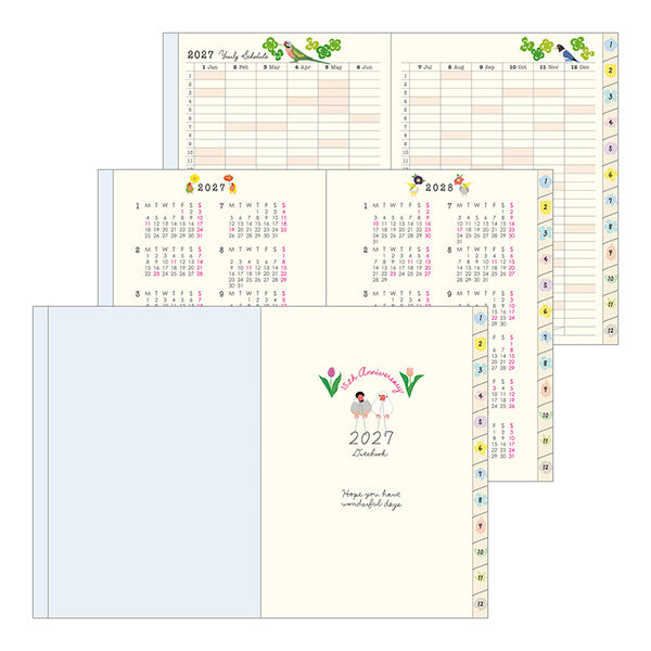 Midori Pocket Diary A6 Bird 2027