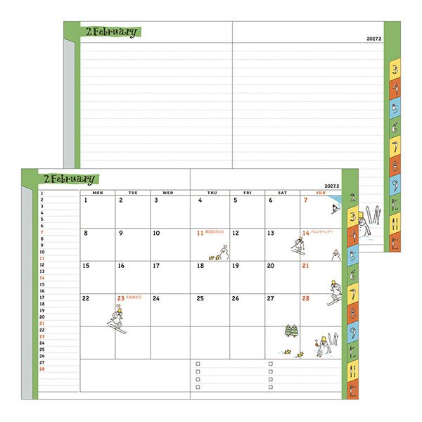 Midori Pocket Diary A6 Monthly Ojisan 2027