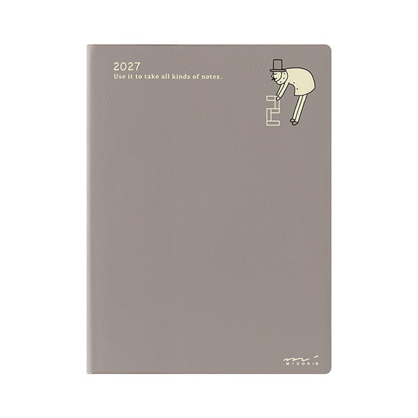 Midori Pocket Diary A6 Weekly Block Ojisan 2027