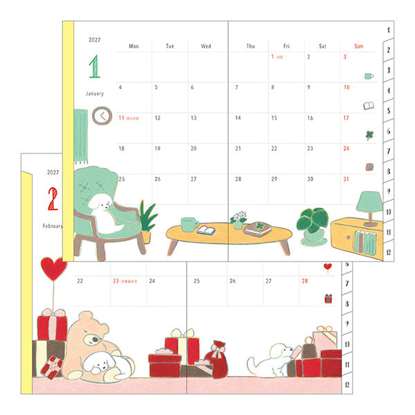 Midori Pocket Diary B6 Dog 2027