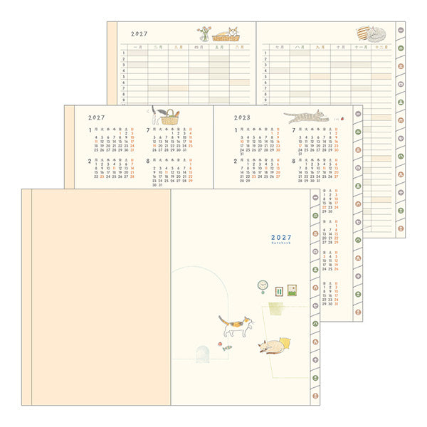 Midori Pocket Diary B6 Cat 2027