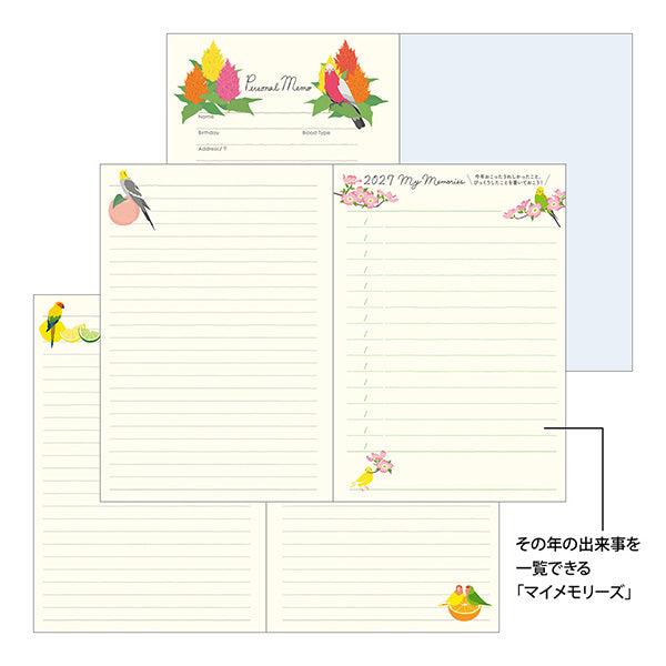 Midori Pocket Diary B6 Bird 2027