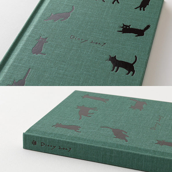 Midori Book Style Diary B6 Variant Cat Green 2027
