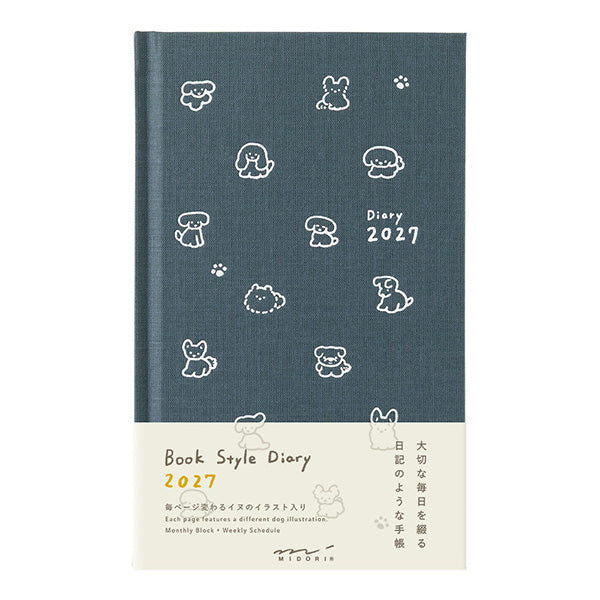 Midori Book Style Diary B6 Variant Dog Navy 2027