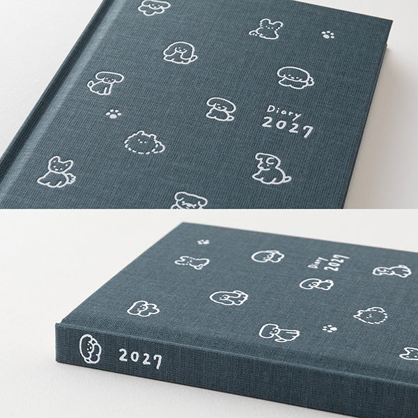 Midori Book Style Diary B6 Variant Dog Navy 2027