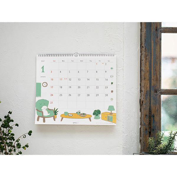 Midori Calendar Wall-Hanging L Dog 2027