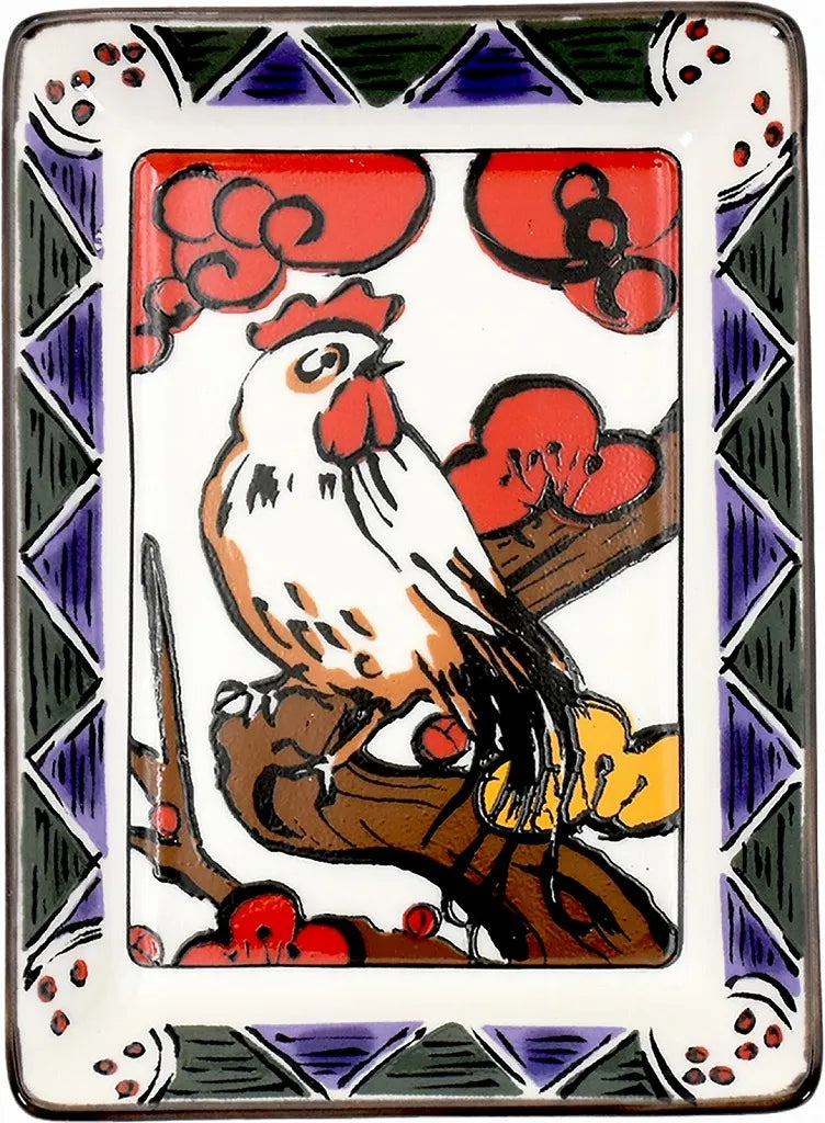 Hanafuda Zodiac Rectangular Small Plate 10×7cm