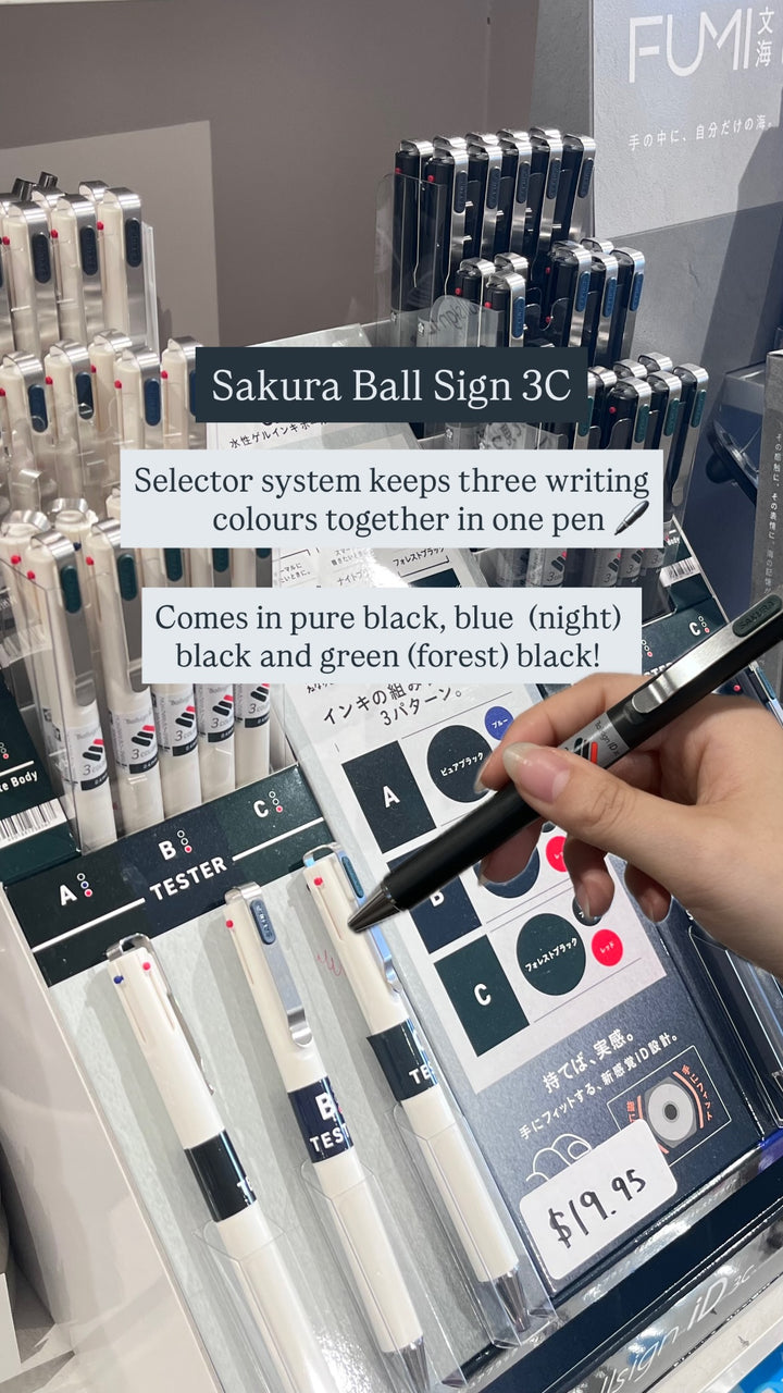 Selector system keeps three writing colours together in one pen 🖊️ Sakura Ball S