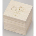 Wooden Aderia Edo Neko sake set box with engraved cat design