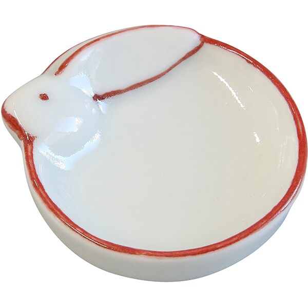 Aika Rabbit Red Rim Small Bowl