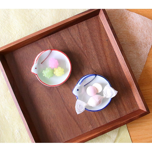 Aika Rabbit Red Rim Small Bowl