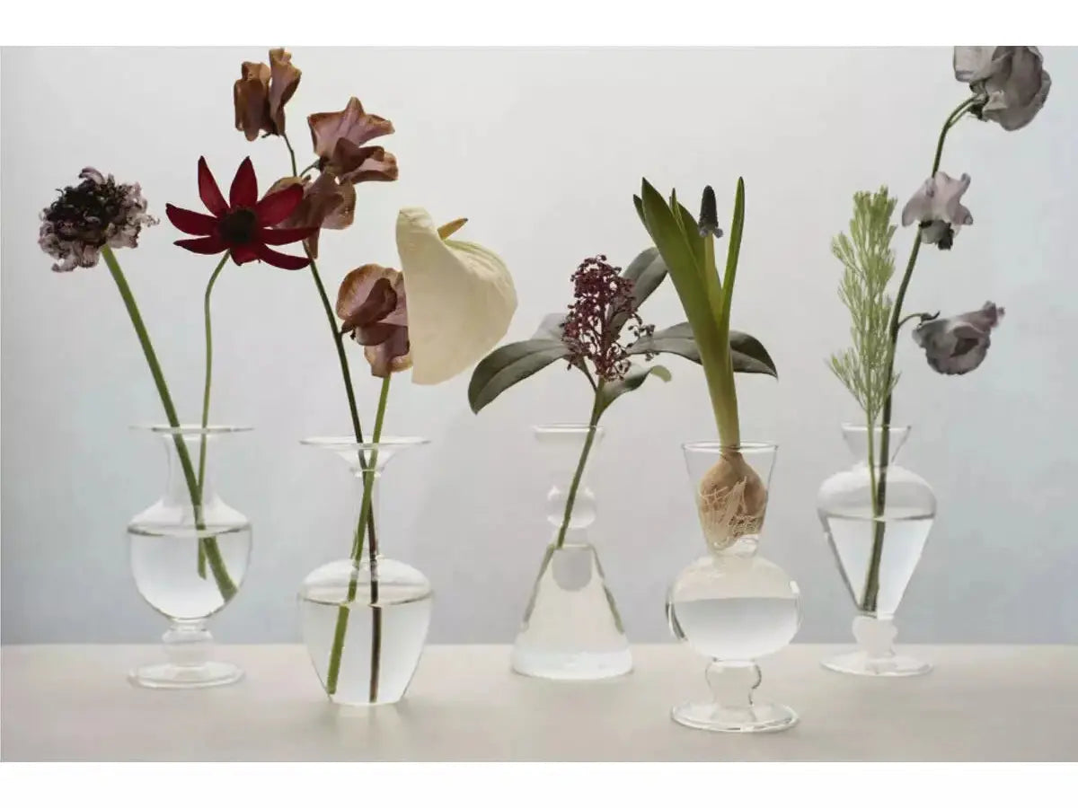 Amabro Art Deco Mini Flower Vase Clear