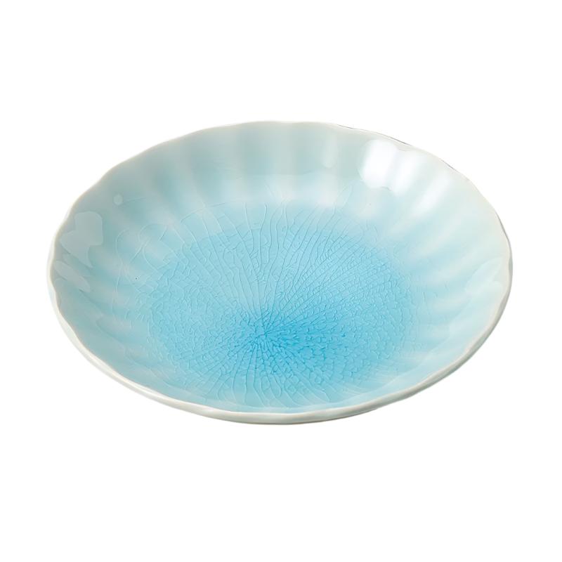 Aqua Kiku Chrysanthemum Plate 17D