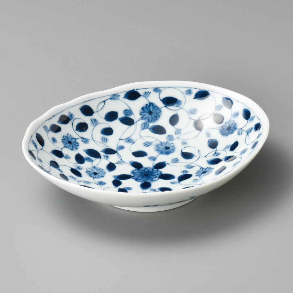 Arabesque Chrysanthemum Oval Deep Plate 19.5×16