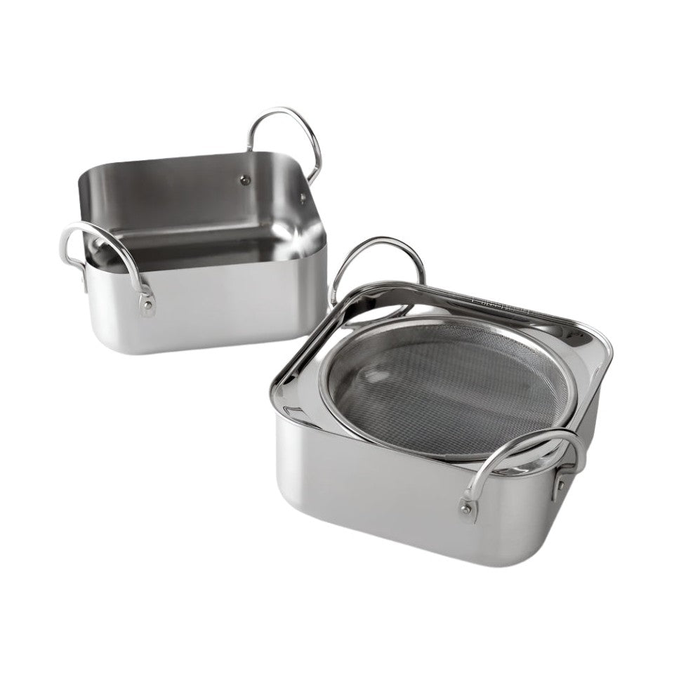 Arnest Stainless Steel Tempura Deep Frying Square Pot Set 16cm