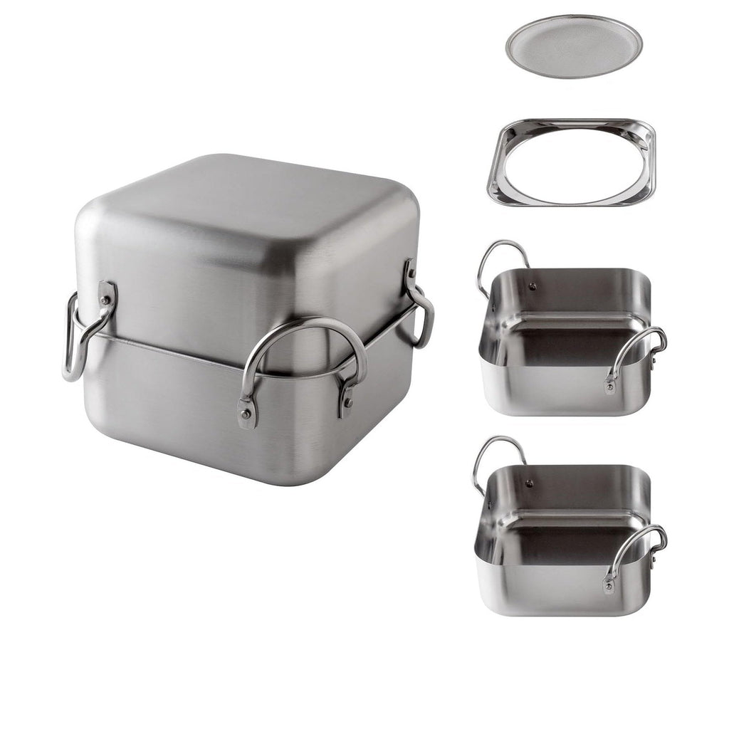 Arnest Stainless Steel Tempura Deep Frying Square Pot Set 16cm