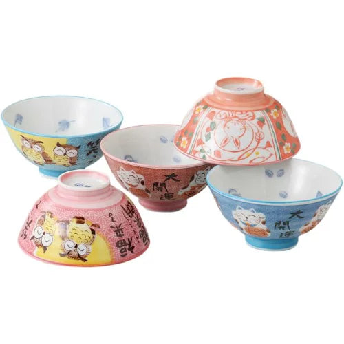 Auspicious Engi Rice Bowl 5P Set