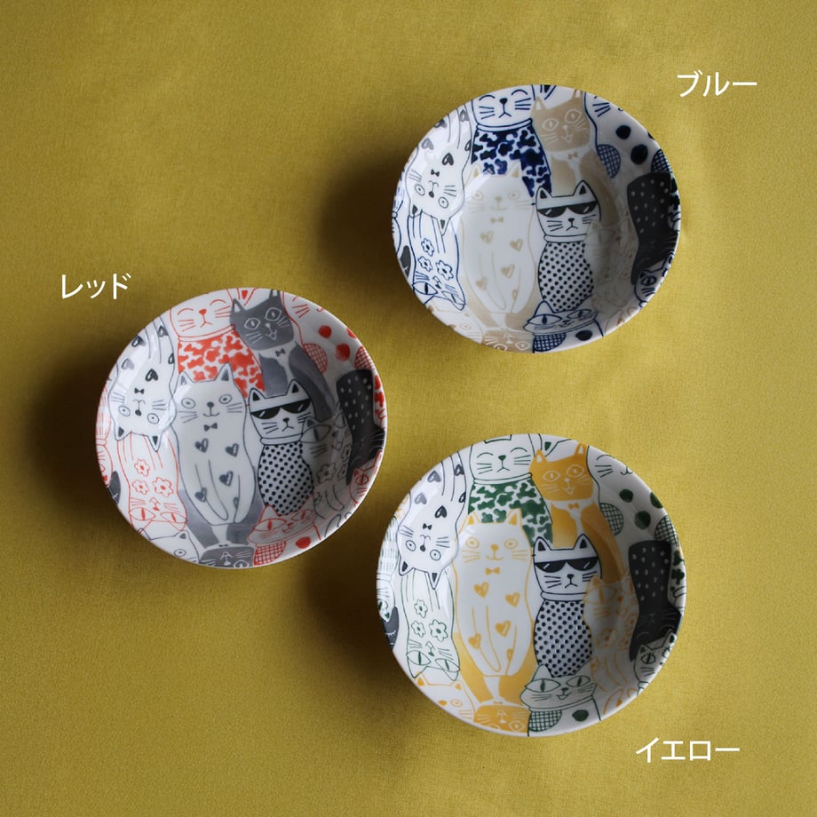 Awasaka Cats Downtown Story Large Bowl 3P Set