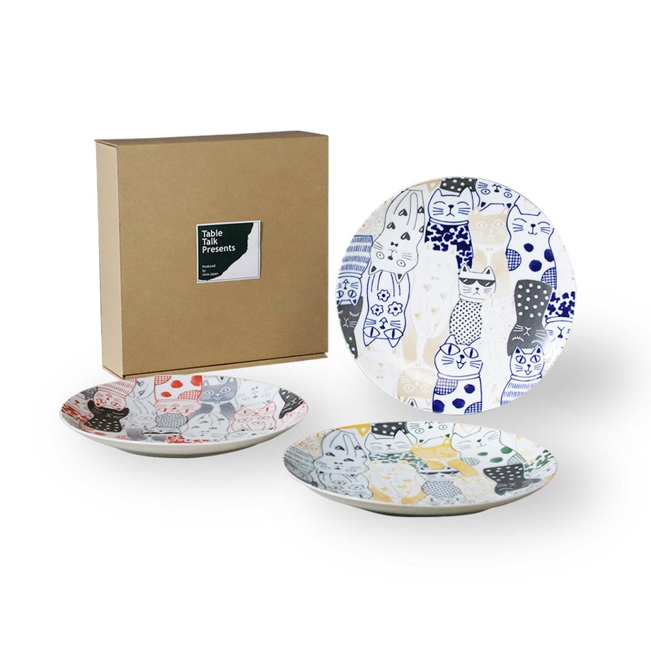 Awasaka Cats Downtown Story Plate 3P Set