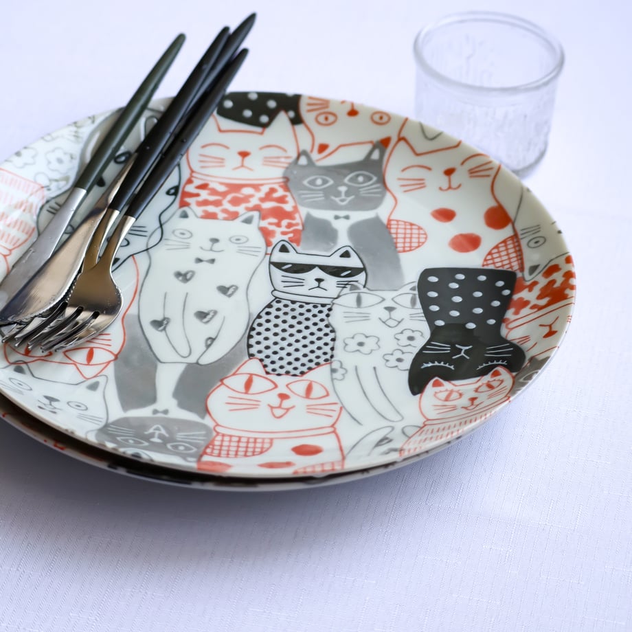 Awasaka Cats Downtown Story Plate 3P Set