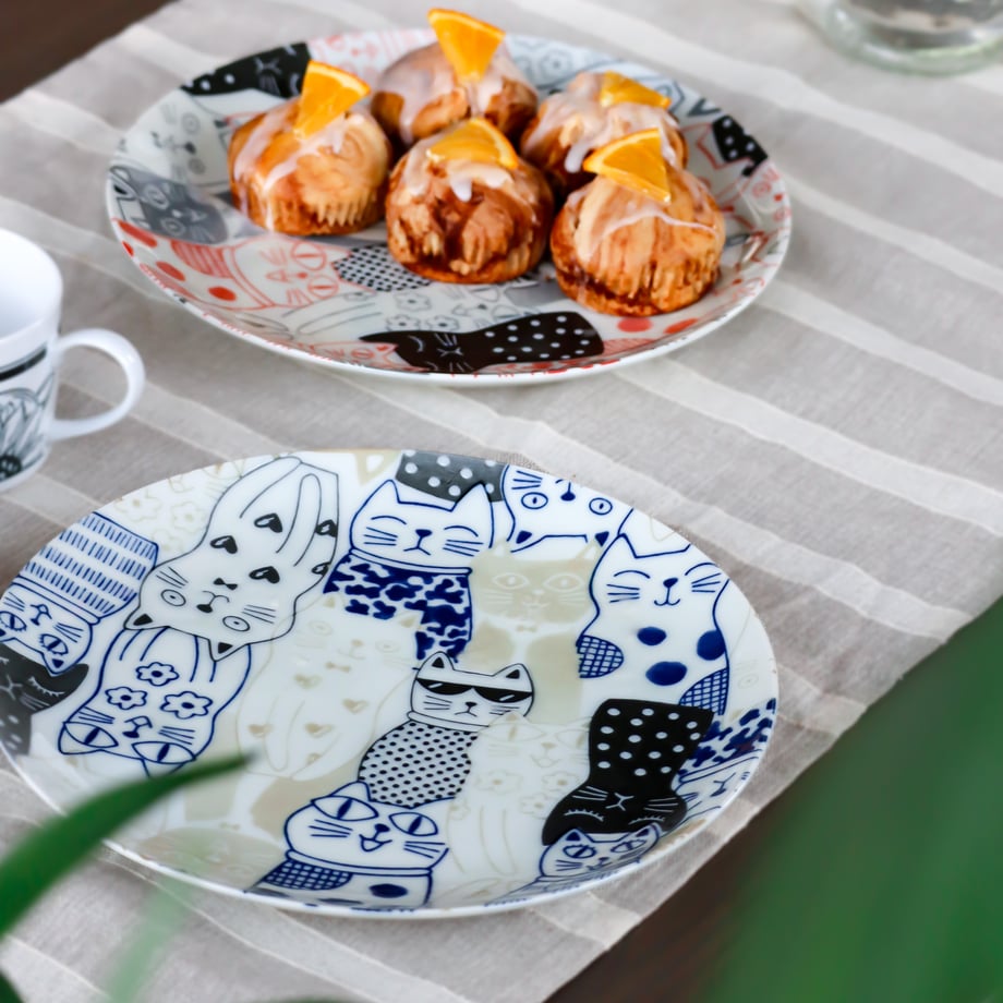 Awasaka Cats Downtown Story Plate 3P Set