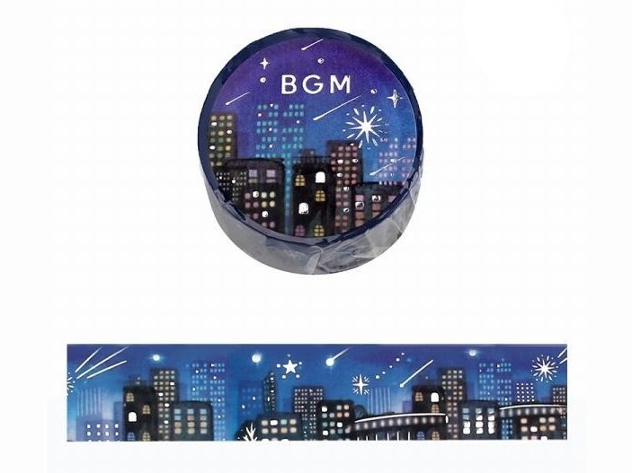 BGM City Night Sky Foil-Stamped Washi Tape 20mmx5m