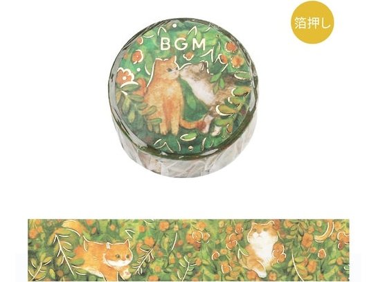 BGM Flowers and Cats Foil-Stamped Washi Tape 20mmx5m