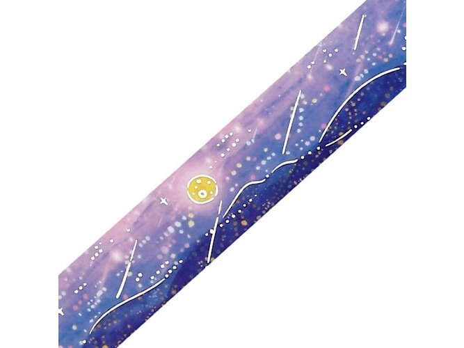 BGM Kikusei Purple Shooting Star Foil-Stamped Washi Tape 20mmx5m