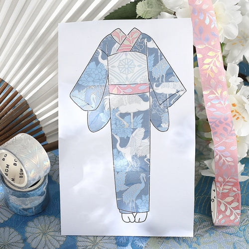 BGM Kimono Washi Tape 3P Set - Blue Awai