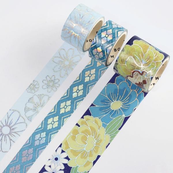 BGM Kimono Washi Tape 3P Set - Navy Azure
