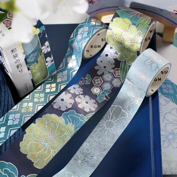 BGM Kimono Washi Tape 3P Set - Navy Azure