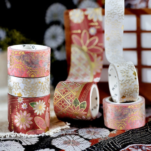 BGM Kimono Washi Tape 3P Set - Red Benihana