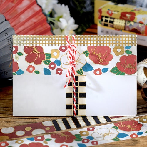 BGM Kimono Washi Tape 3P Set - Yellow Camellia