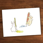 Beverly Ink no Aibou Wooden Stamp - Cat and Fountain Pen