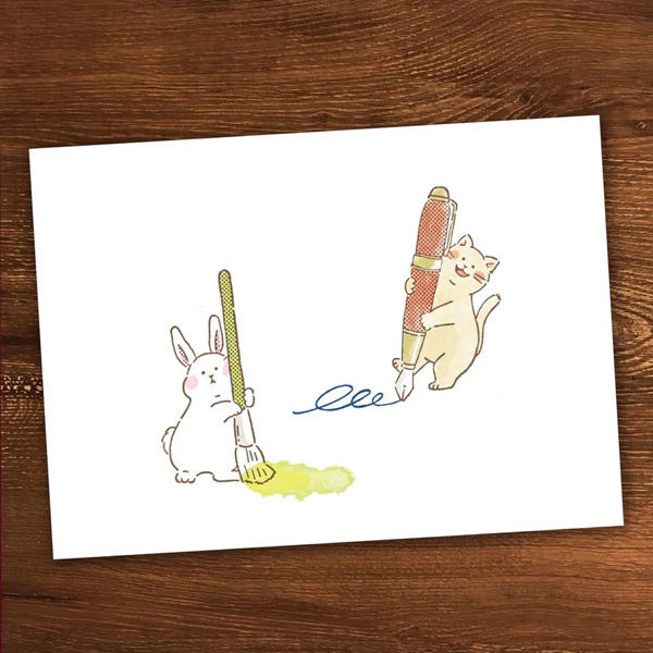 Beverly Ink no Aibou Wooden Stamp, Fountain Pen