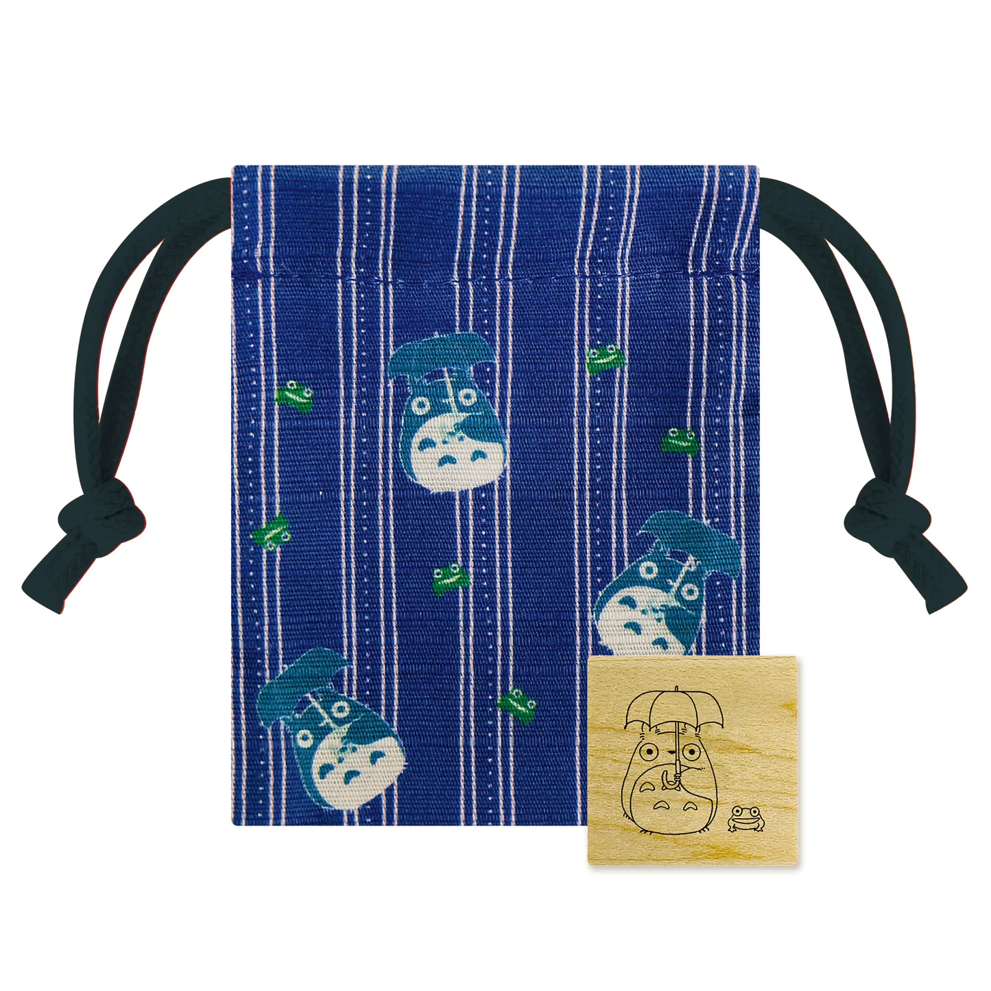 Beverly Stamp Kinchaku Pouch Set – Totoro & Frog