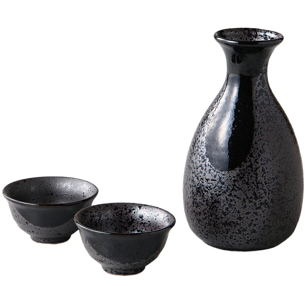 Black Crystal Oribe Sake 3P Set