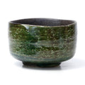 Black Oribe Green Glaze Matcha Bowl