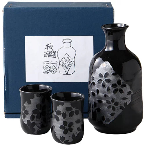 Black Sakura Sake 3P Set