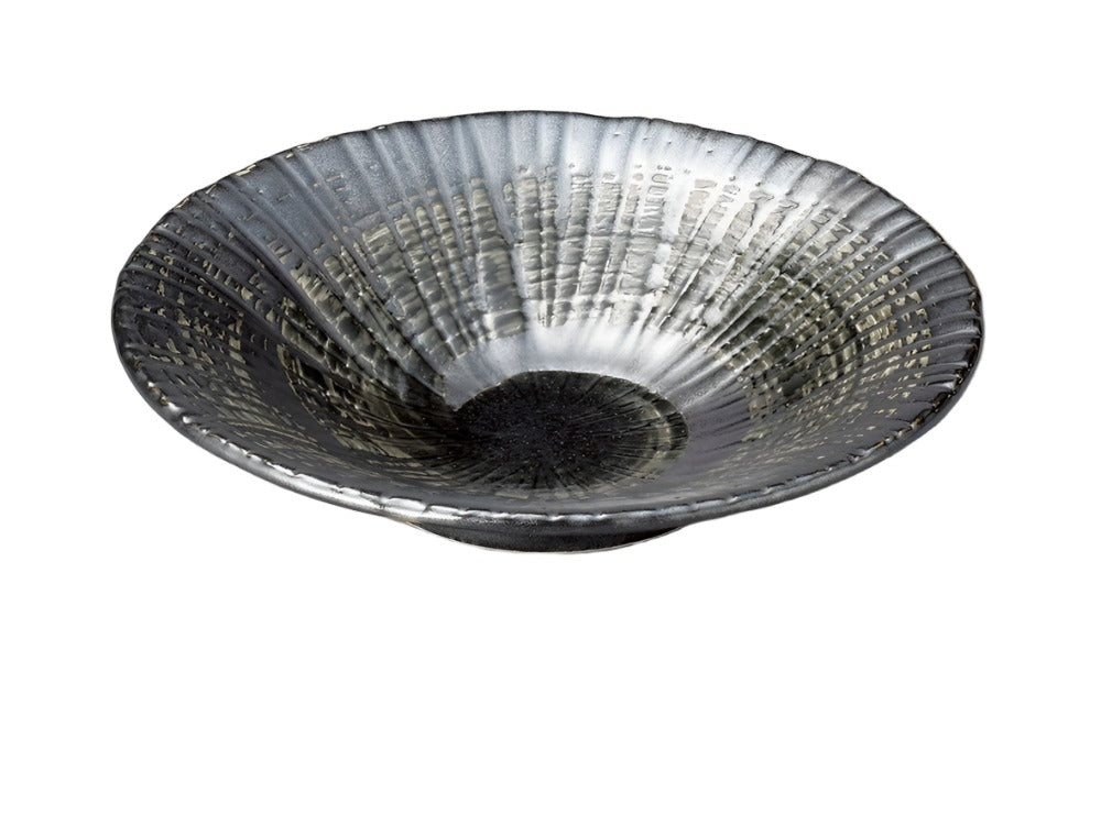 Black Whirlpool Shallow Plate 20D