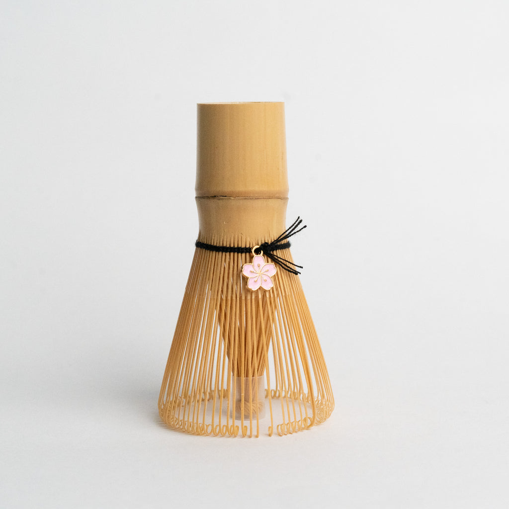 Chasen Matcha Tea Whisk 100 Prong - Sakura Charm + Scoop