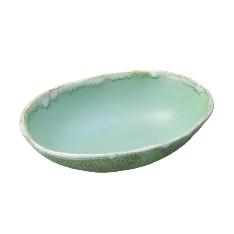 Deep Sea Green Oval Bowl 17.5x12.7