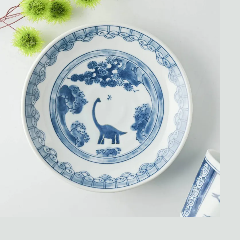 Edokko Dinosaur Dragon Landscape Medium Plate 17D